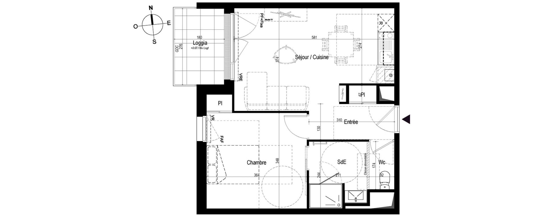 Appartement T2 de 43,91 m2 &agrave; Saint-Nazaire Le petit caporal