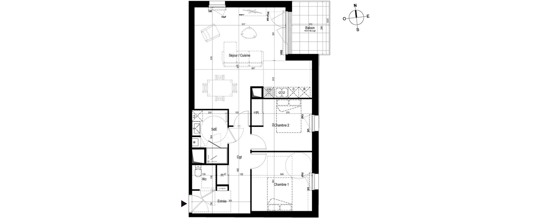 Appartement T3 de 70,54 m2 &agrave; Saint-Nazaire Le petit caporal