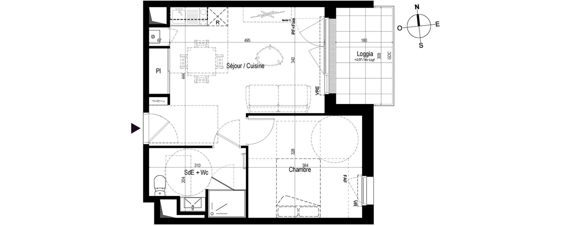 Appartement T2 de 39,54 m2 &agrave; Saint-Nazaire Le petit caporal