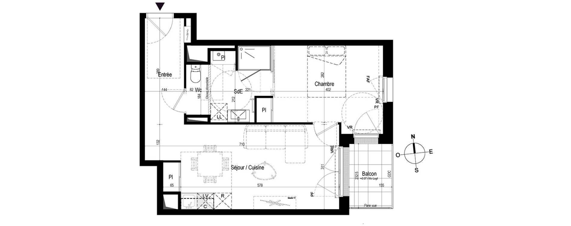 Appartement T2 de 45,44 m2 &agrave; Saint-Nazaire Le petit caporal