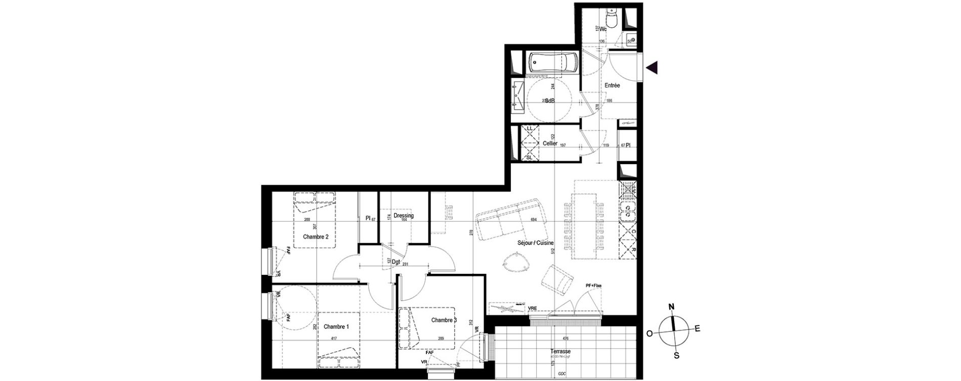 Appartement T4 de 82,78 m2 &agrave; Saint-Nazaire Le petit caporal