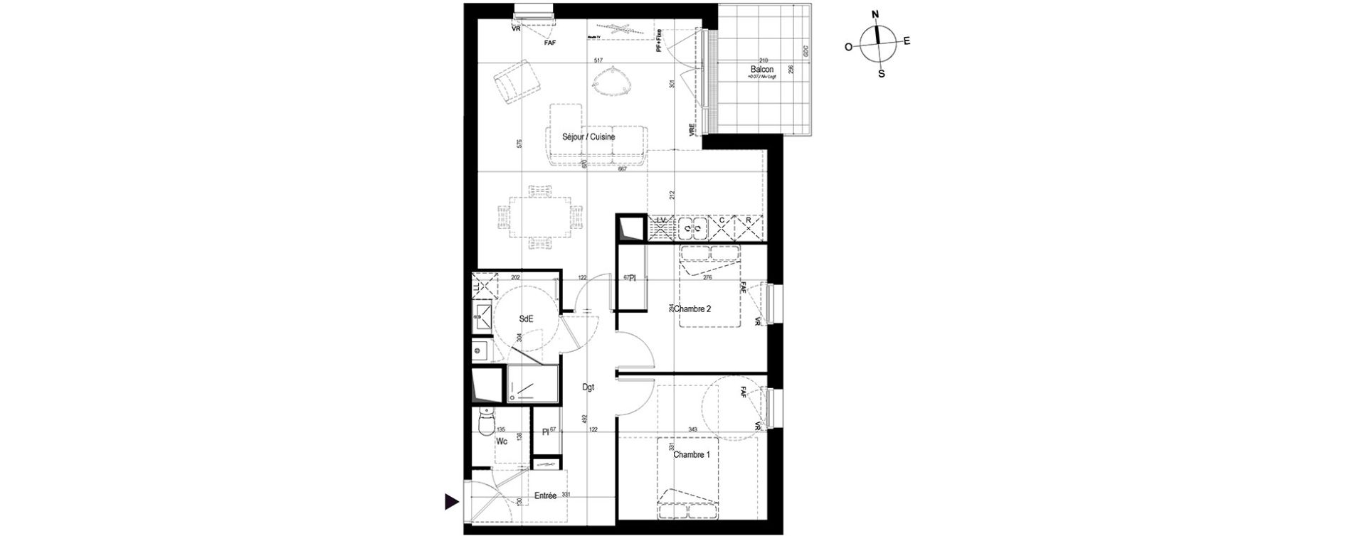 Appartement T3 de 70,54 m2 &agrave; Saint-Nazaire Le petit caporal