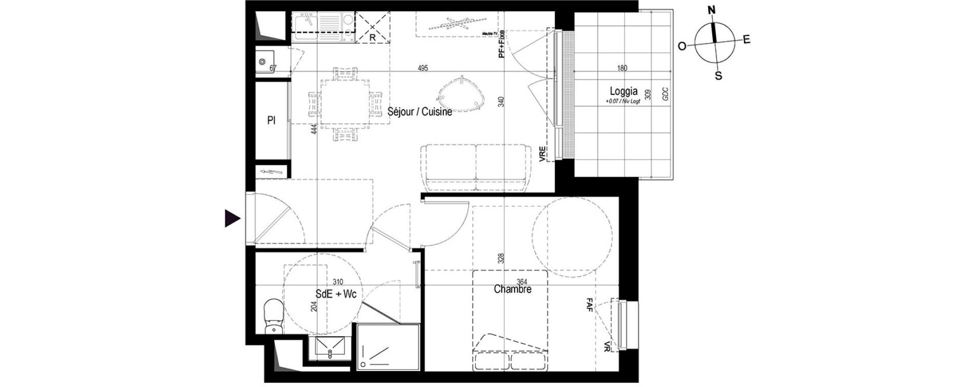 Appartement T2 de 39,54 m2 &agrave; Saint-Nazaire Le petit caporal