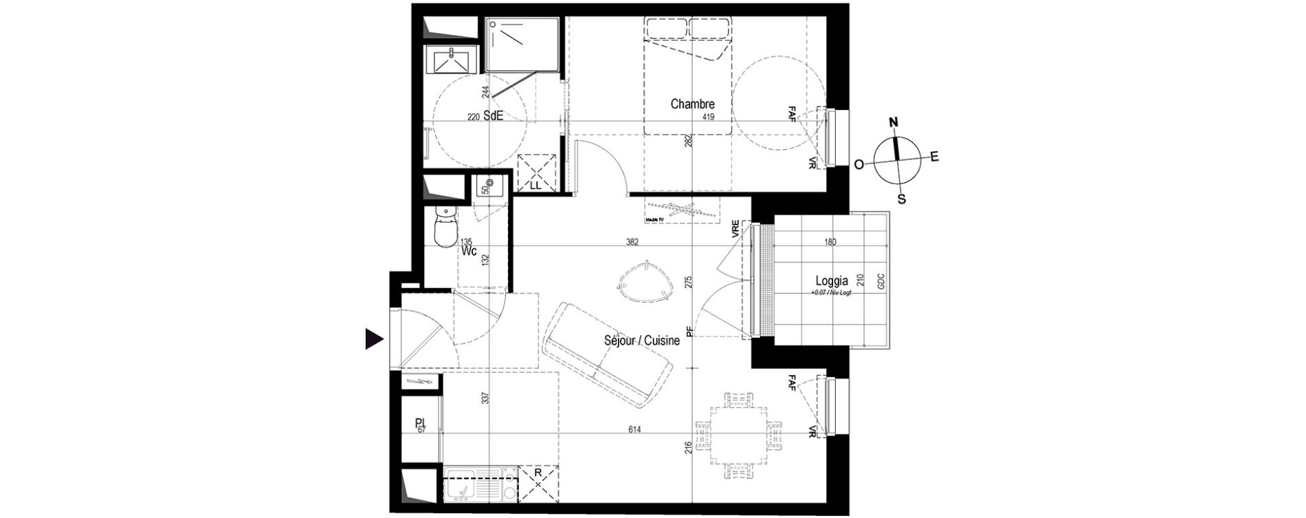 Appartement T2 de 45,78 m2 &agrave; Saint-Nazaire Le petit caporal