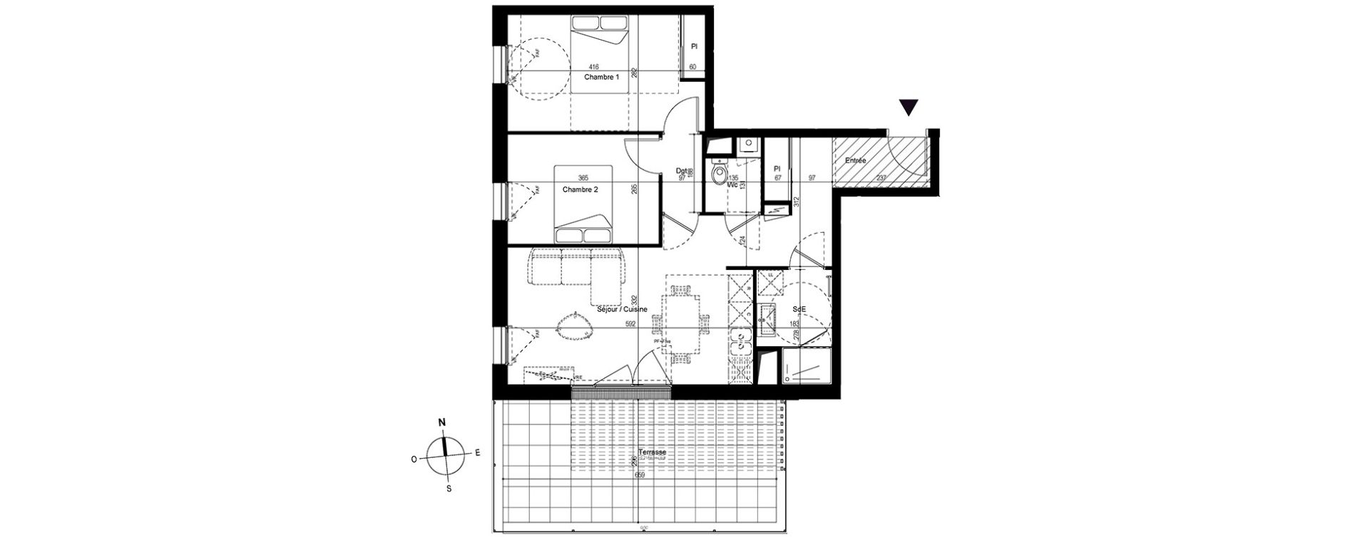 Appartement T3 de 60,87 m2 &agrave; Saint-Nazaire Le petit caporal