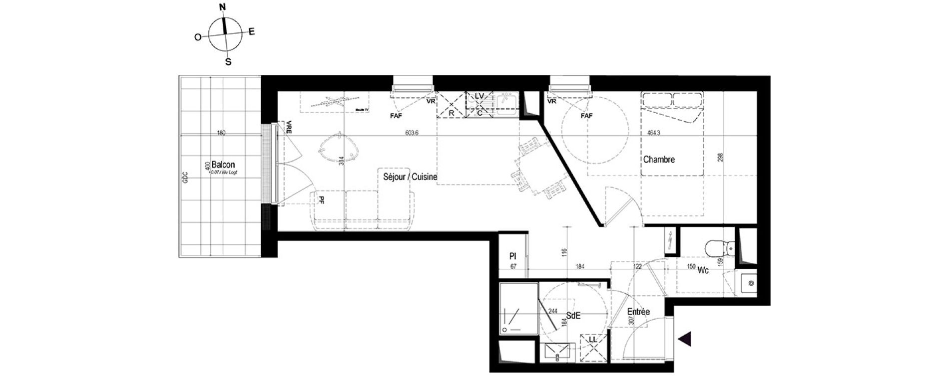 Appartement T2 de 45,53 m2 &agrave; Saint-Nazaire Le petit caporal