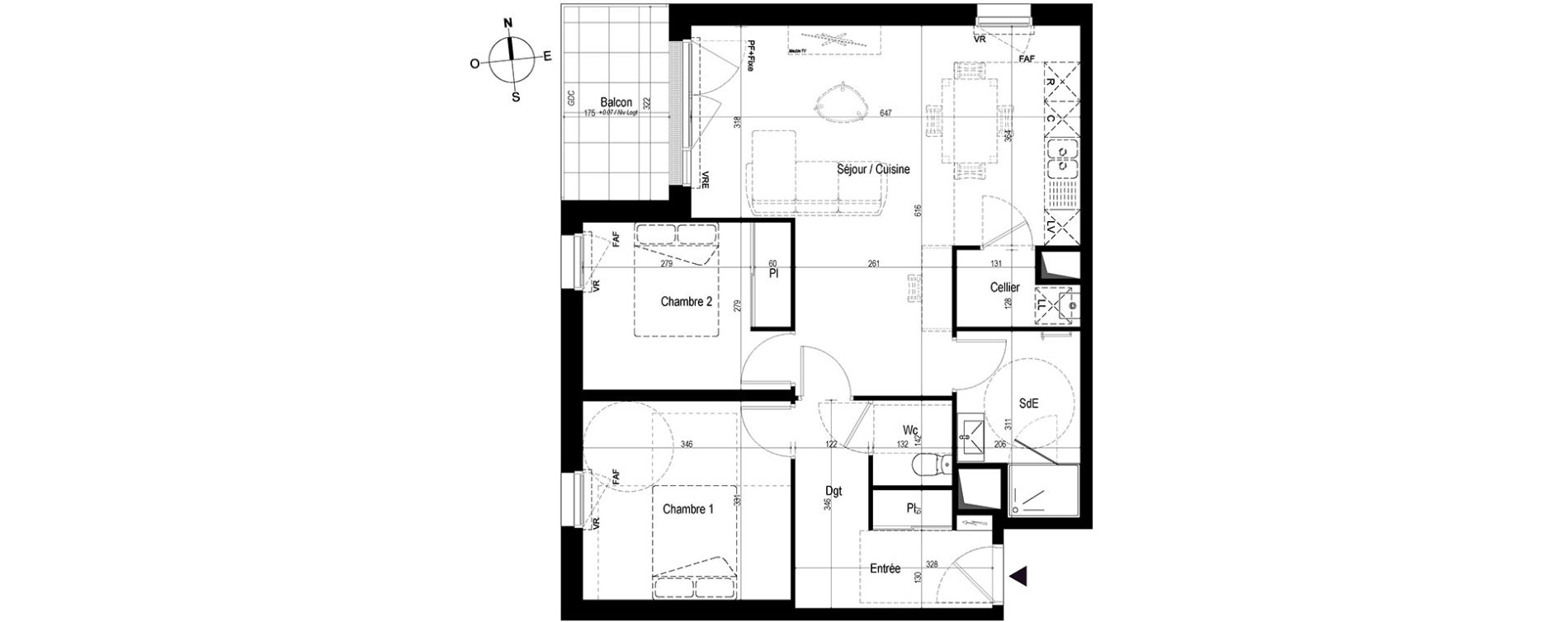 Appartement T3 de 67,87 m2 &agrave; Saint-Nazaire Le petit caporal