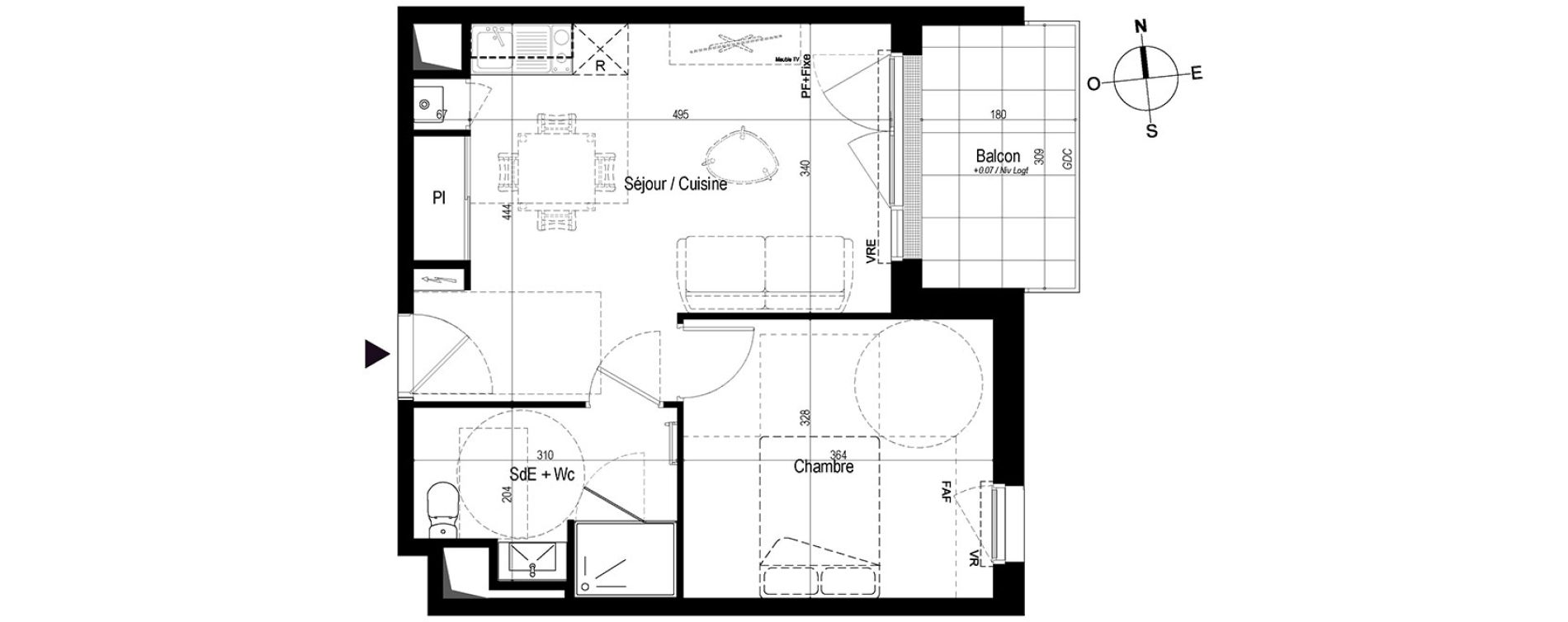 Appartement T2 de 39,54 m2 &agrave; Saint-Nazaire Le petit caporal