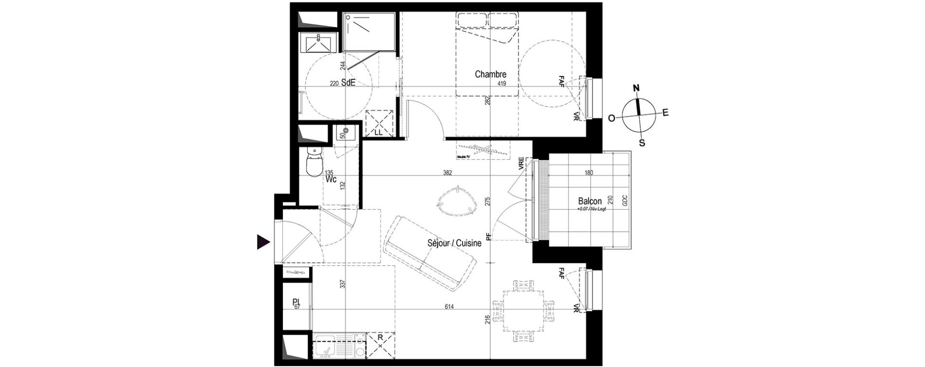 Appartement T2 de 45,78 m2 &agrave; Saint-Nazaire Le petit caporal