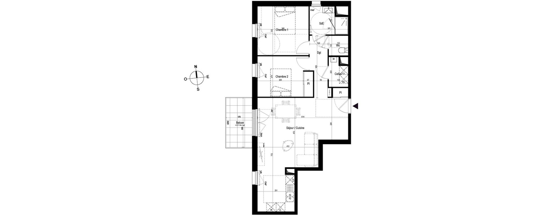 Appartement T3 de 67,61 m2 &agrave; Saint-Nazaire Le petit caporal