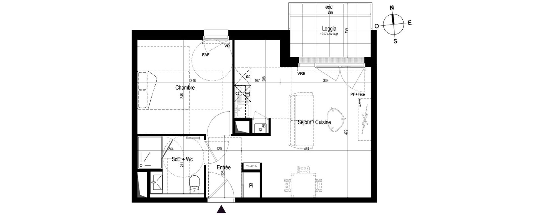 Appartement T2 de 43,87 m2 &agrave; Saint-Nazaire Le petit caporal