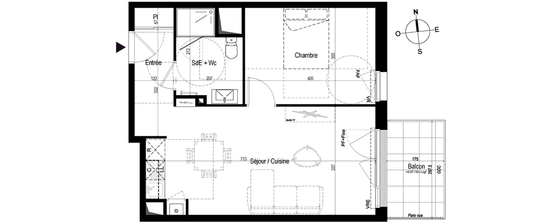 Appartement T2 de 45,00 m2 &agrave; Saint-Nazaire Le petit caporal