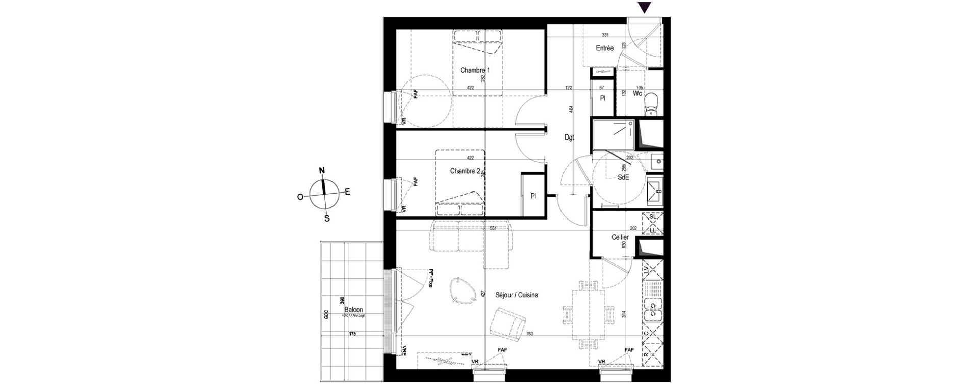 Appartement T3 de 70,55 m2 &agrave; Saint-Nazaire Le petit caporal