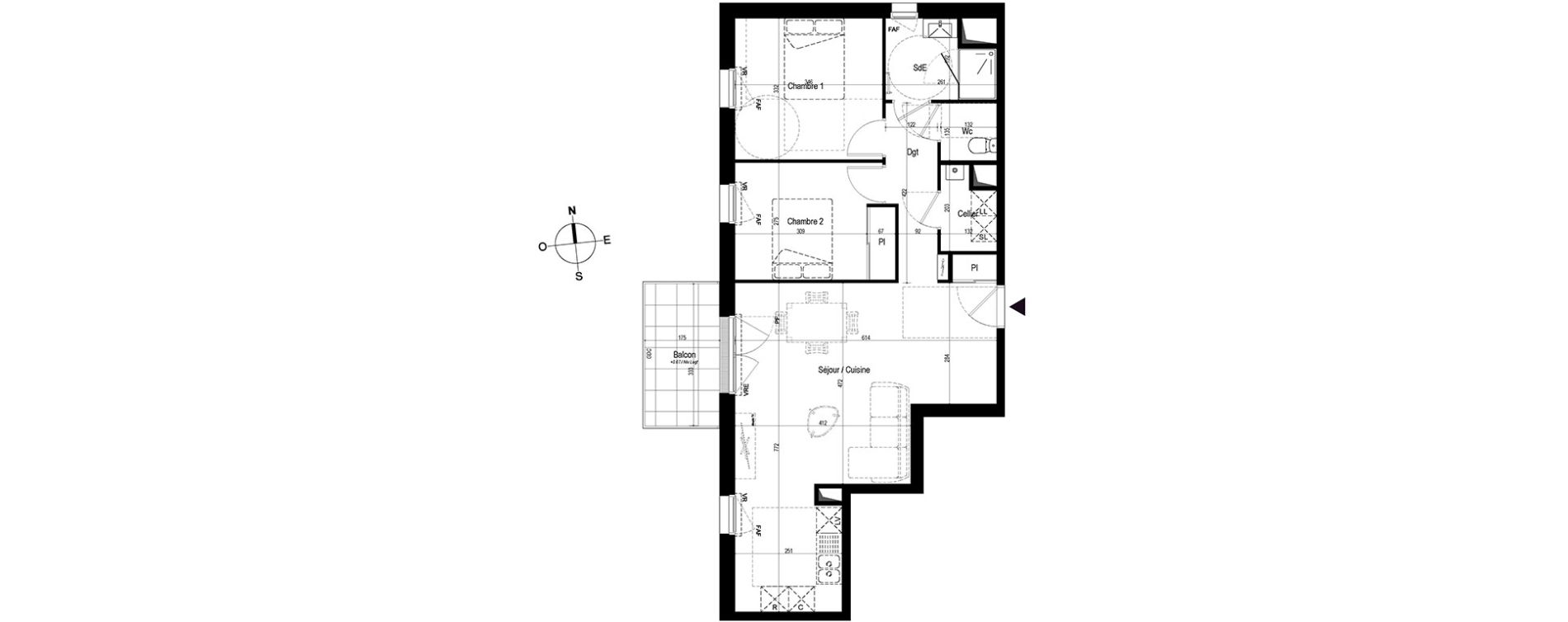 Appartement T3 de 67,61 m2 &agrave; Saint-Nazaire Le petit caporal