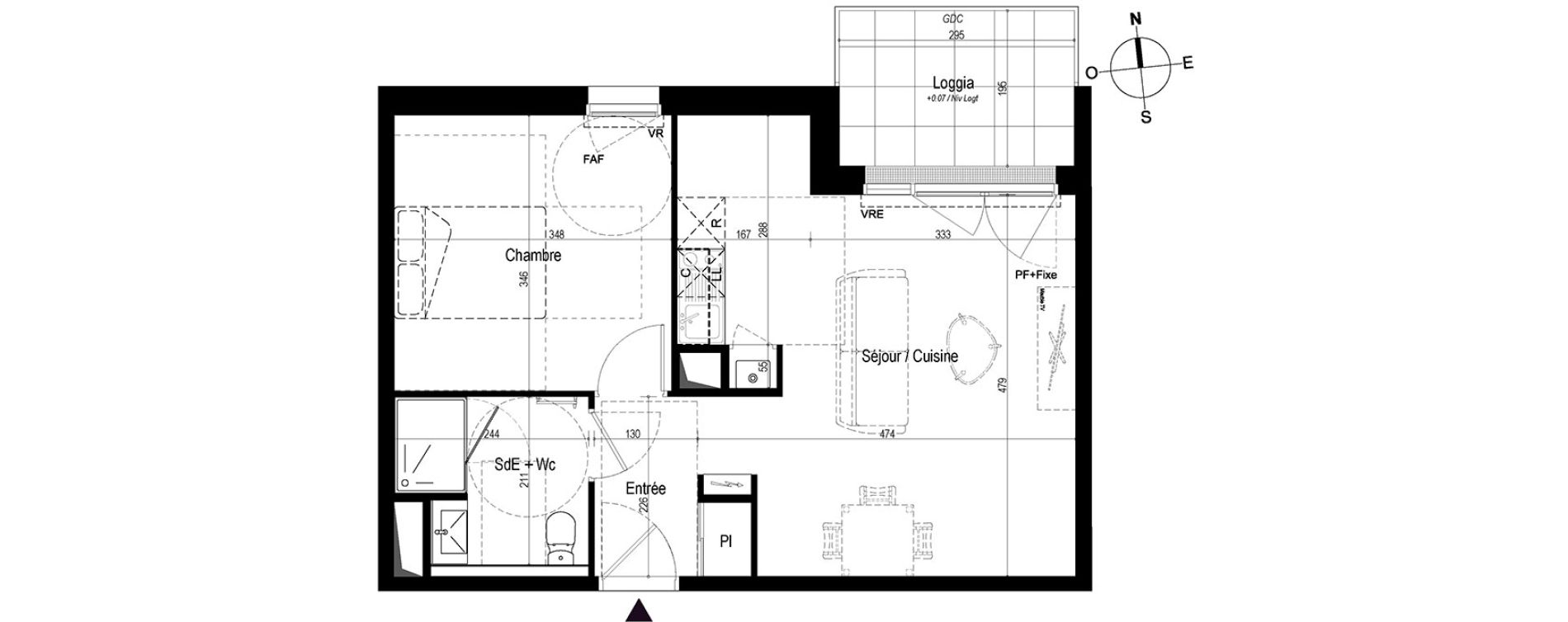 Appartement T2 de 43,87 m2 &agrave; Saint-Nazaire Le petit caporal