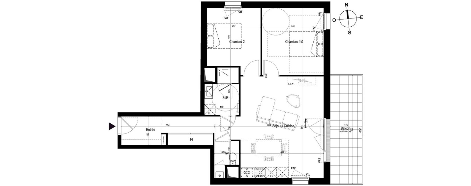 Appartement T3 de 65,21 m2 &agrave; Saint-Nazaire Le petit caporal