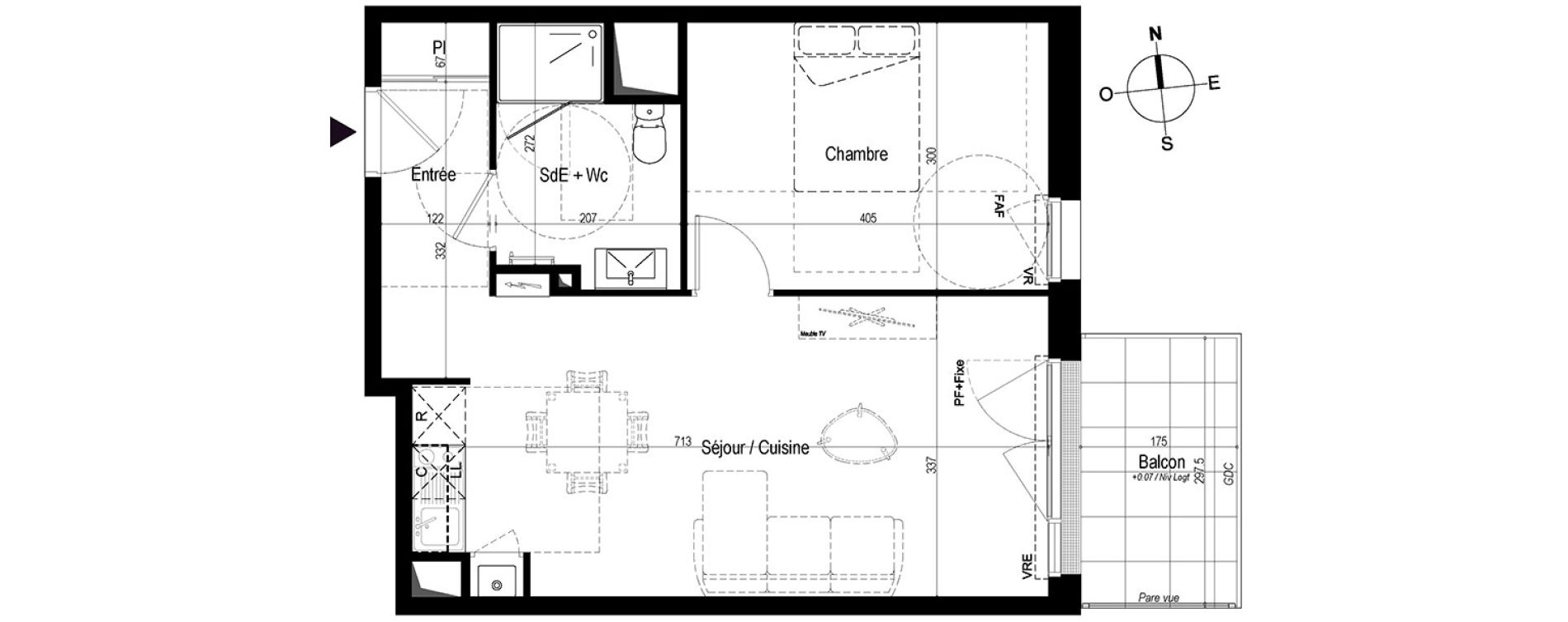 Appartement T2 de 45,00 m2 &agrave; Saint-Nazaire Le petit caporal