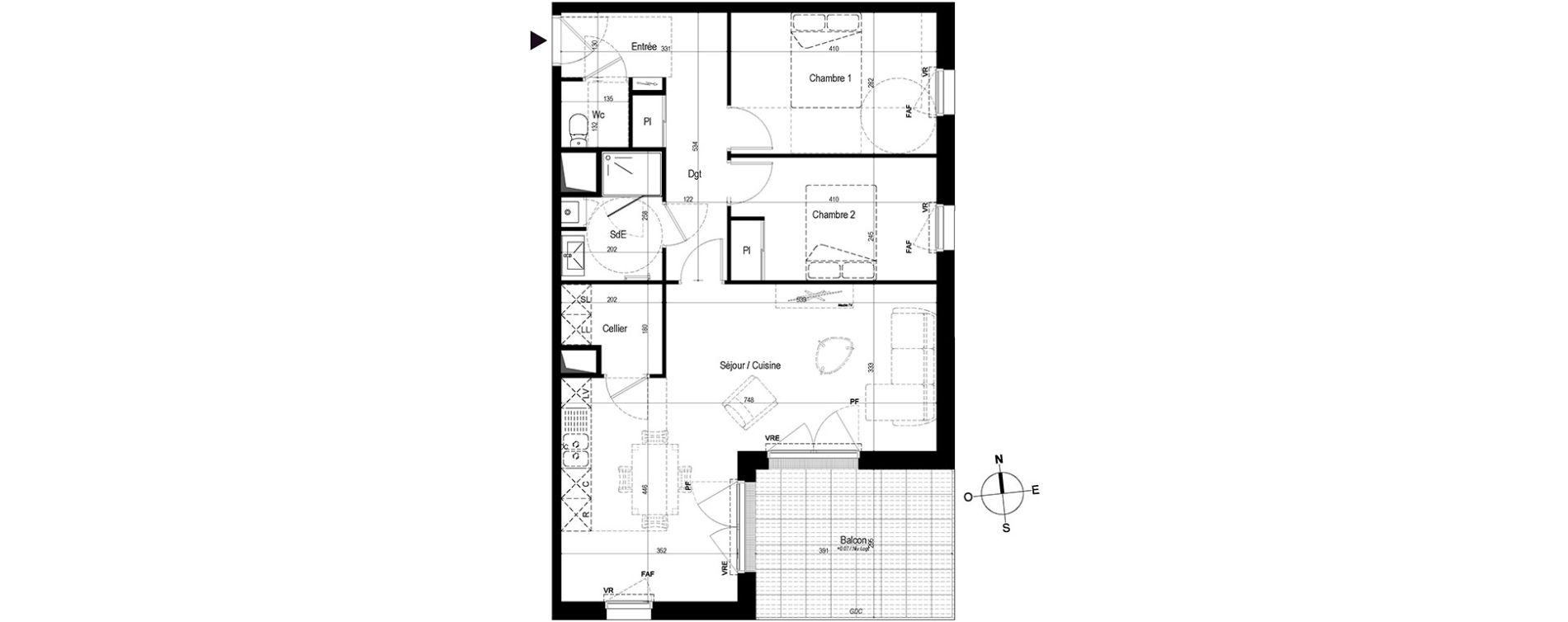 Appartement T3 de 72,44 m2 &agrave; Saint-Nazaire Le petit caporal