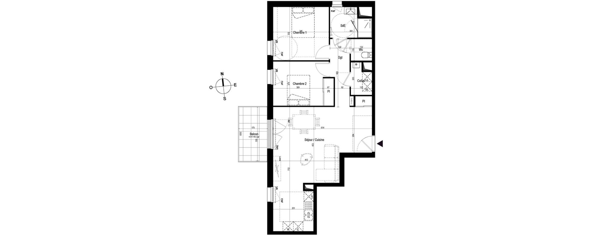 Appartement T3 de 67,61 m2 &agrave; Saint-Nazaire Le petit caporal