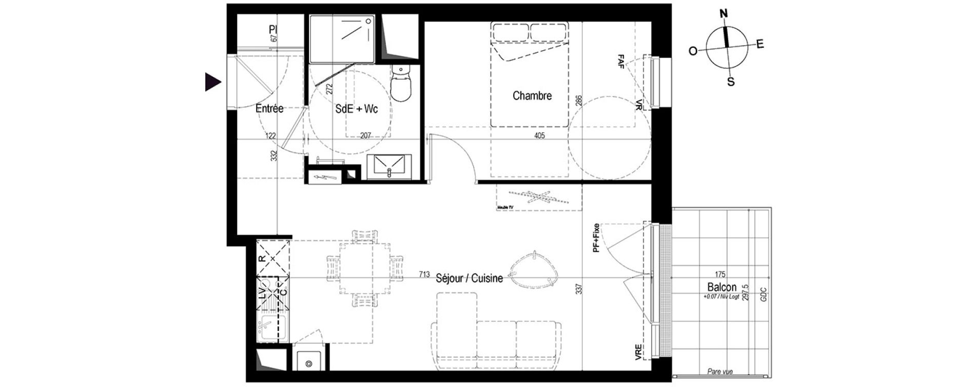 Appartement T2 de 44,48 m2 &agrave; Saint-Nazaire Le petit caporal