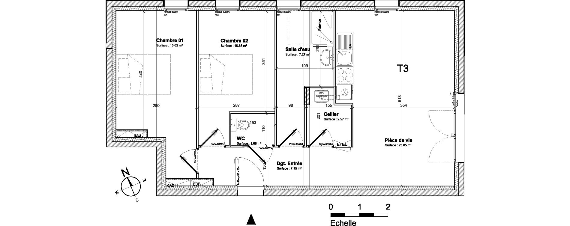 Appartement T3 de 66,62 m2 &agrave; Saint-Nazaire Saint marc sur mer