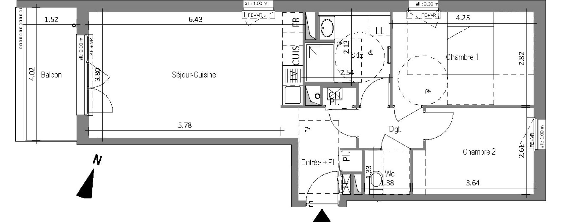 Appartement T3 de 60,30 m2 &agrave; Saint-Nazaire La trebale
