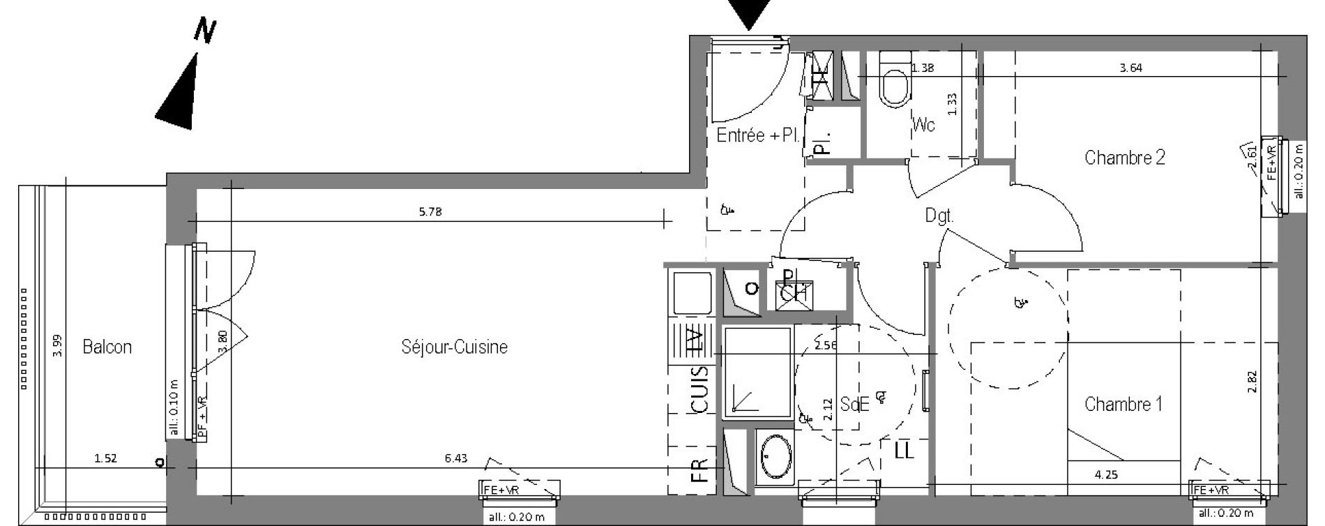 Appartement T3 de 60,05 m2 &agrave; Saint-Nazaire La trebale