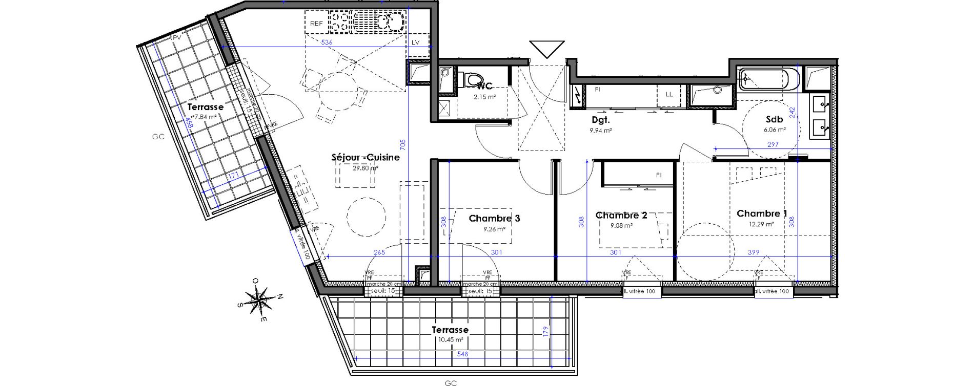 Appartement T4 de 78,58 m2 &agrave; Saint-Nazaire Heinlex