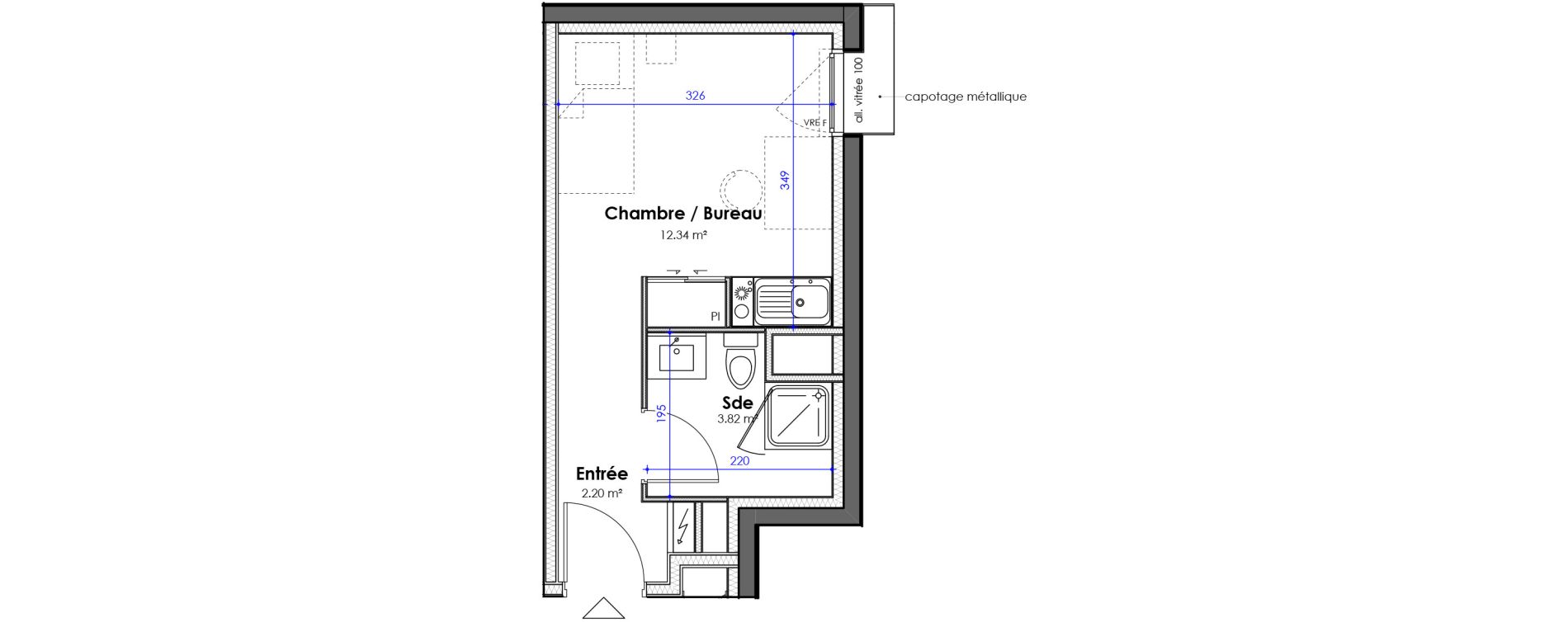 Appartement T1 de 18,36 m2 &agrave; Saint-Nazaire Heinlex
