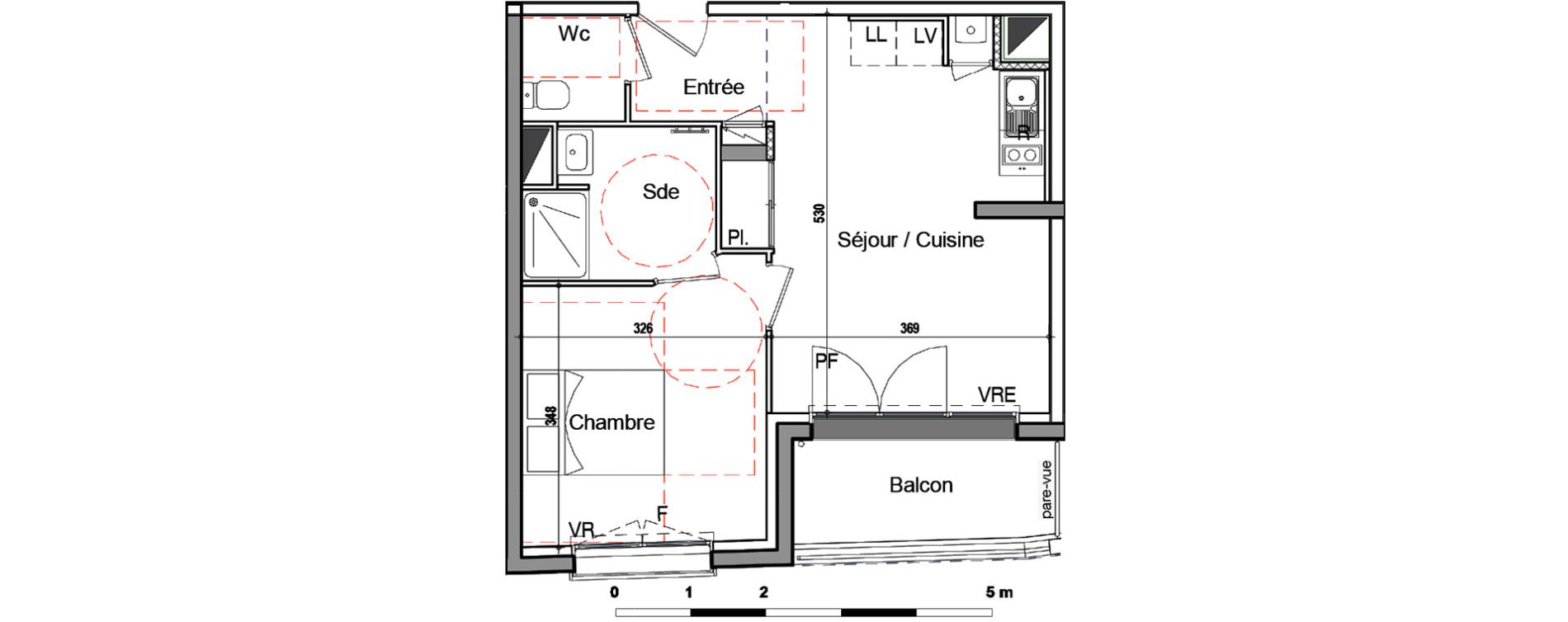 Appartement T2 de 40,30 m2 &agrave; Saint-Nazaire Kerl&eacute;d&eacute;