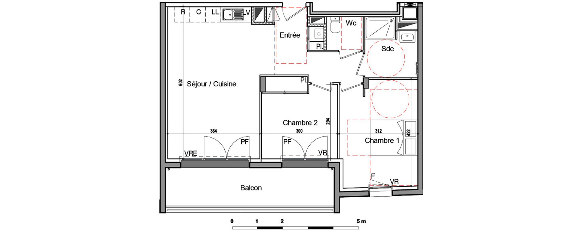 Appartement T3 de 58,25 m2 &agrave; Saint-Nazaire Kerl&eacute;d&eacute;
