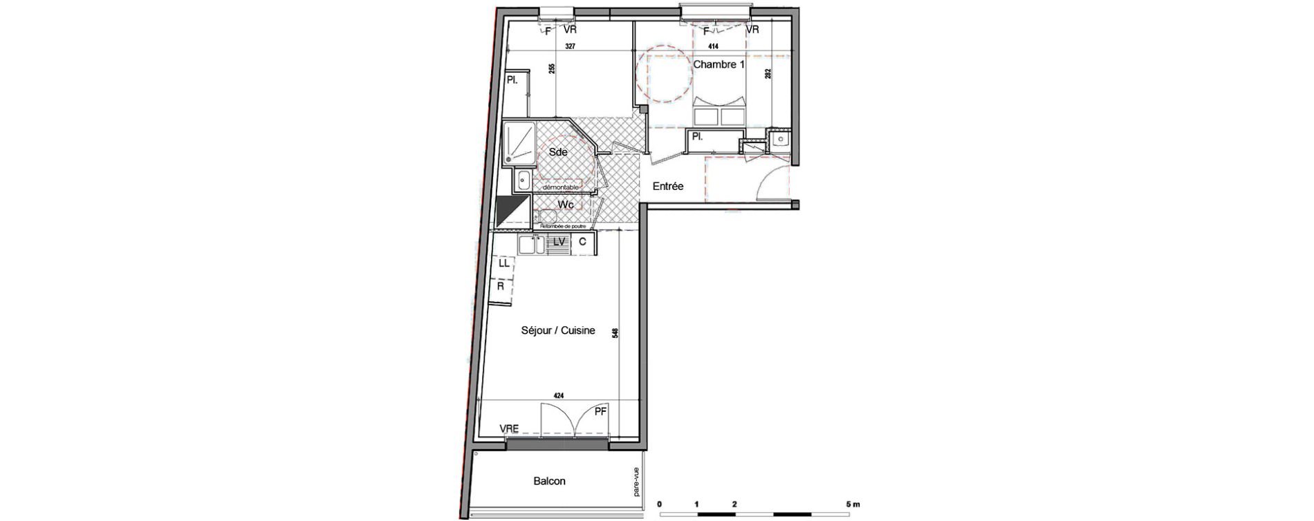 Appartement T3 de 58,20 m2 &agrave; Saint-Nazaire Kerl&eacute;d&eacute;