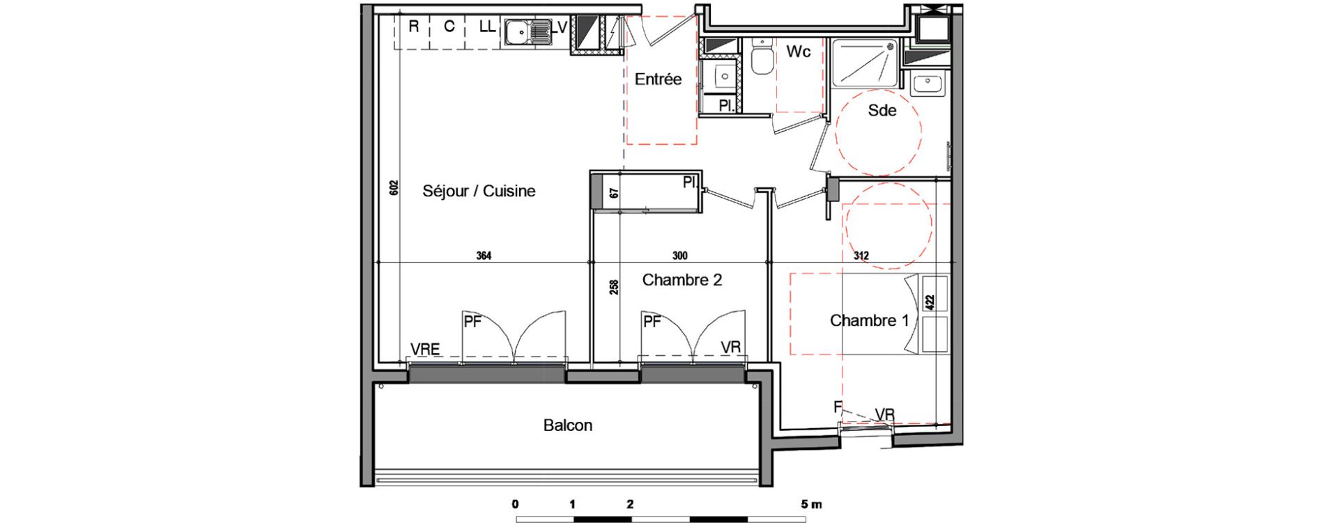 Appartement T3 de 58,25 m2 &agrave; Saint-Nazaire Kerl&eacute;d&eacute;