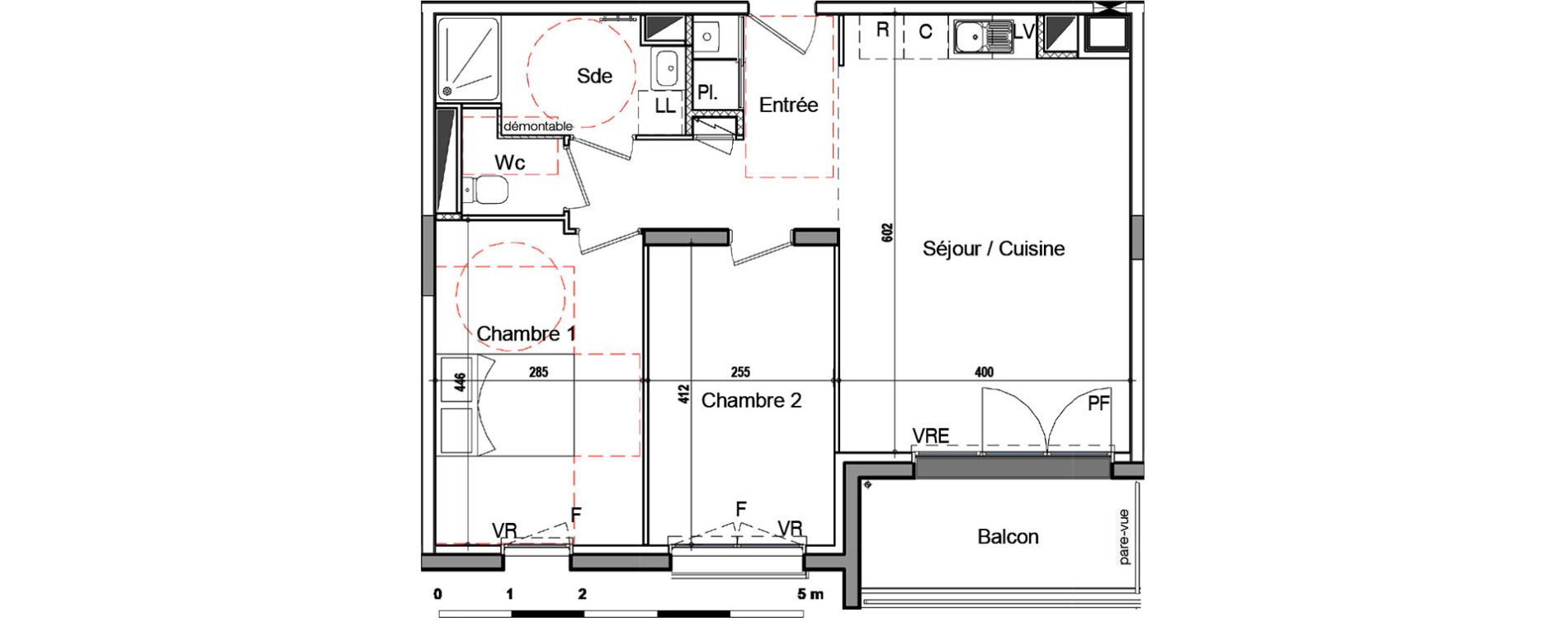 Appartement T3 de 60,65 m2 &agrave; Saint-Nazaire Kerl&eacute;d&eacute;
