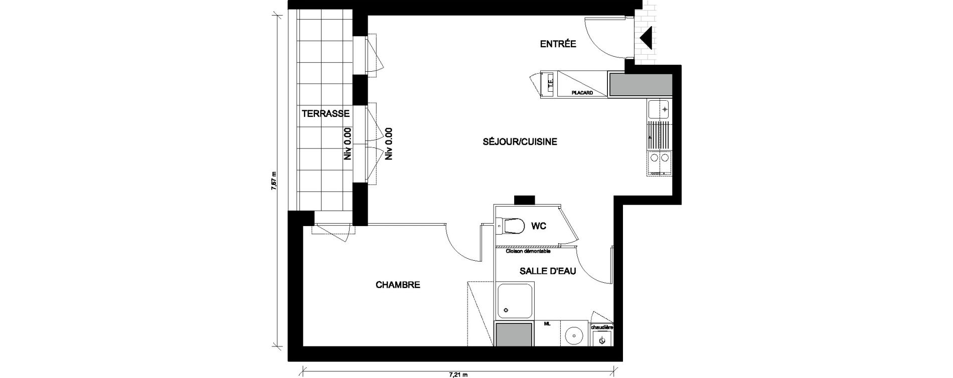 Appartement T2 de 49,70 m2 &agrave; Saint-Nazaire Plessis