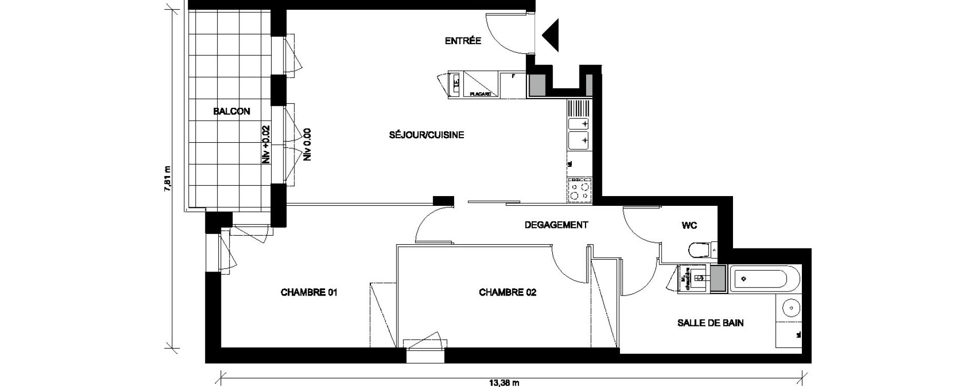 Appartement T3 de 68,11 m2 &agrave; Saint-Nazaire Plessis