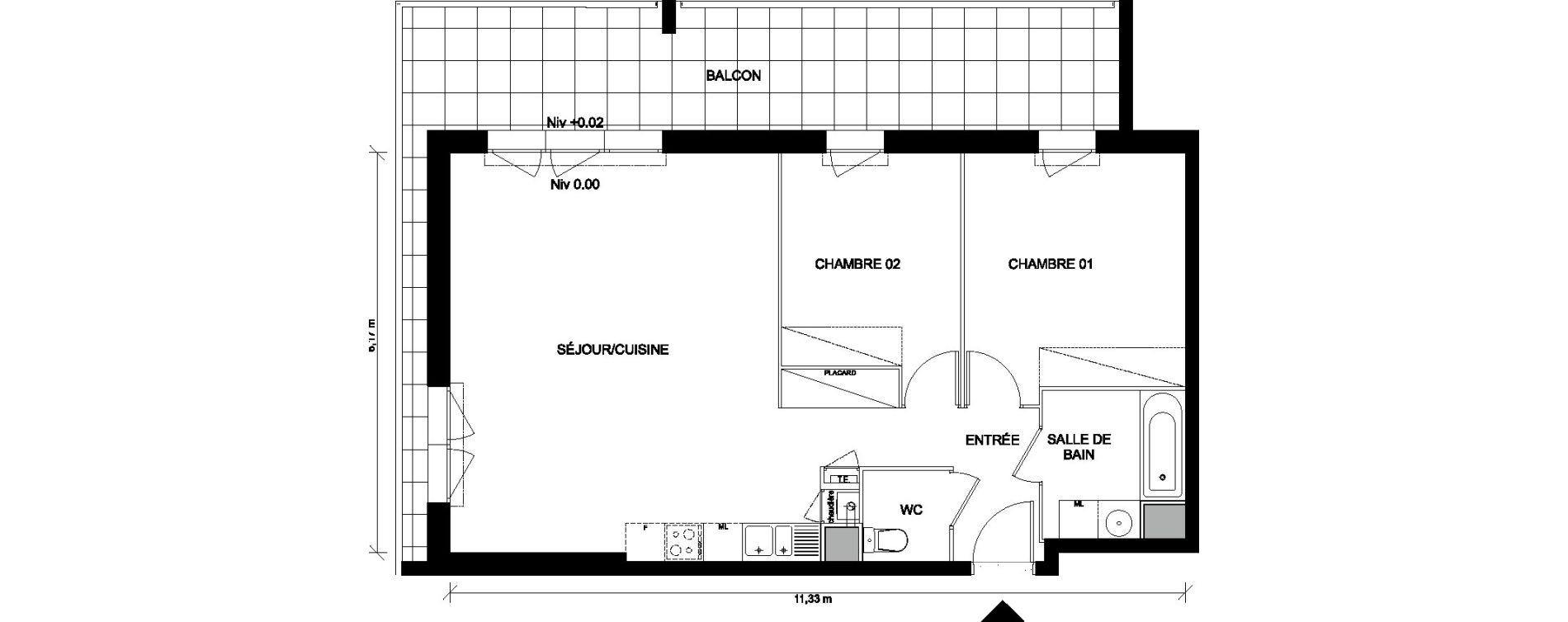 Appartement T3 de 68,22 m2 &agrave; Saint-Nazaire Plessis