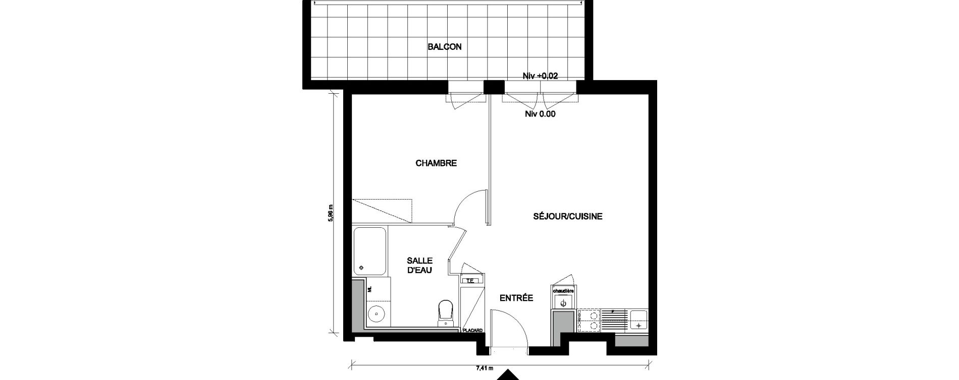 Appartement T2 de 42,67 m2 &agrave; Saint-Nazaire Plessis