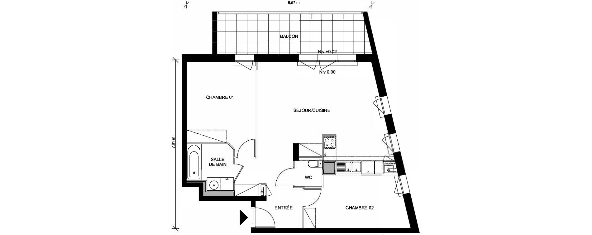 Appartement T3 de 66,85 m2 &agrave; Saint-Nazaire Plessis