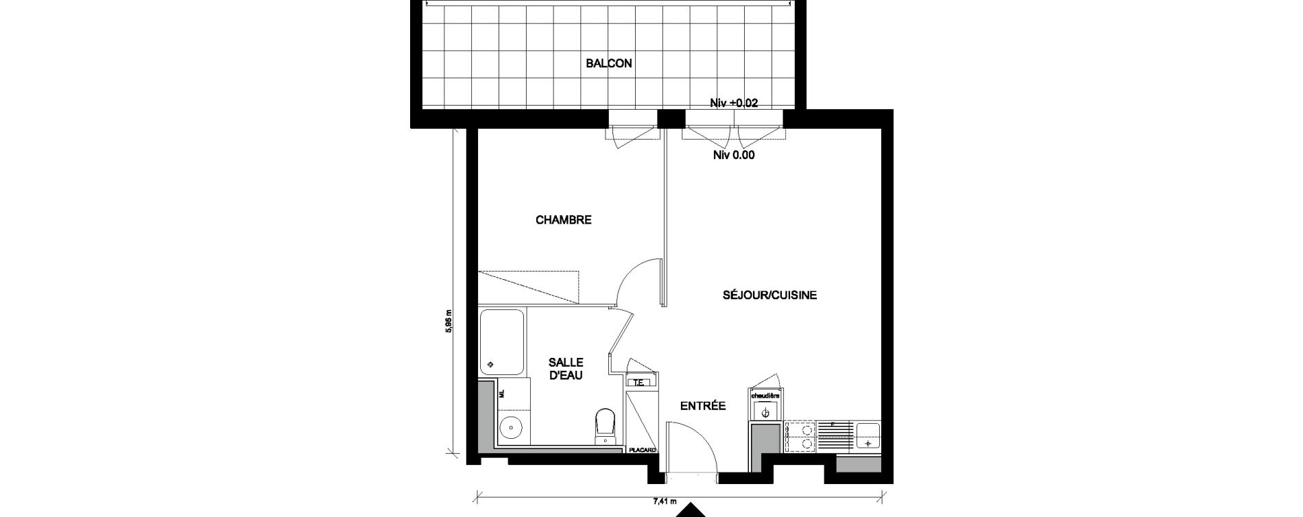 Appartement T2 de 42,69 m2 &agrave; Saint-Nazaire Plessis
