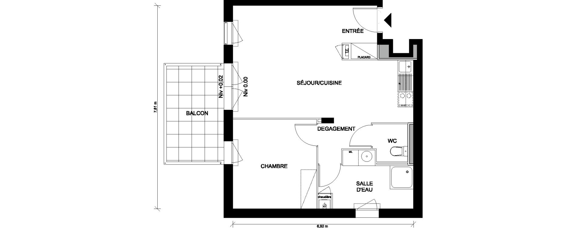 Appartement T2 de 48,66 m2 &agrave; Saint-Nazaire Plessis