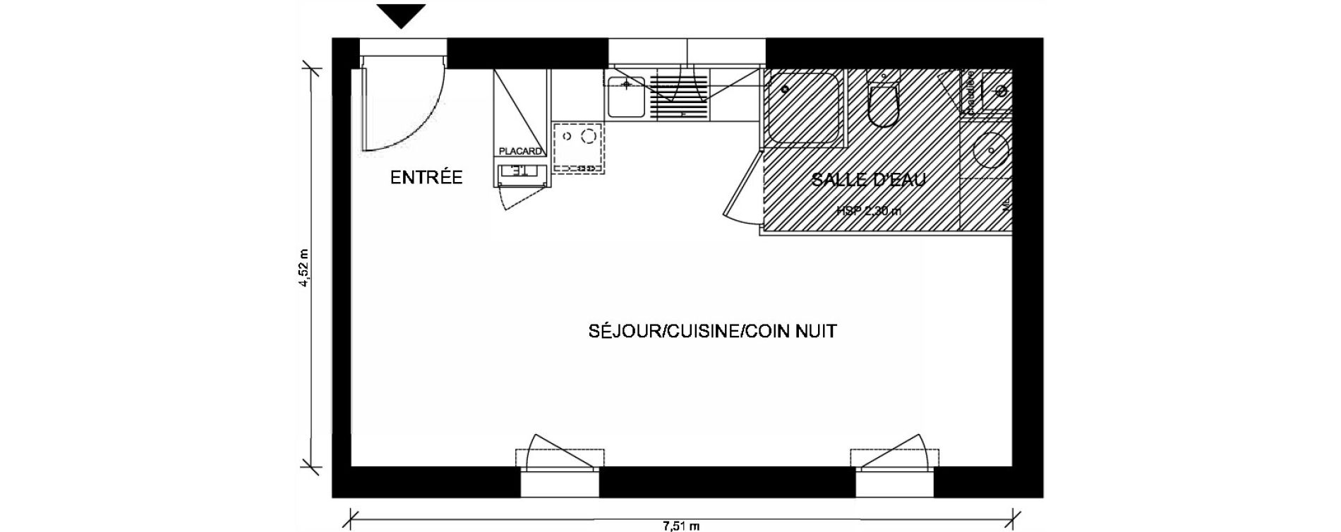 Appartement T1 de 33,35 m2 &agrave; Saint-Nazaire Plessis