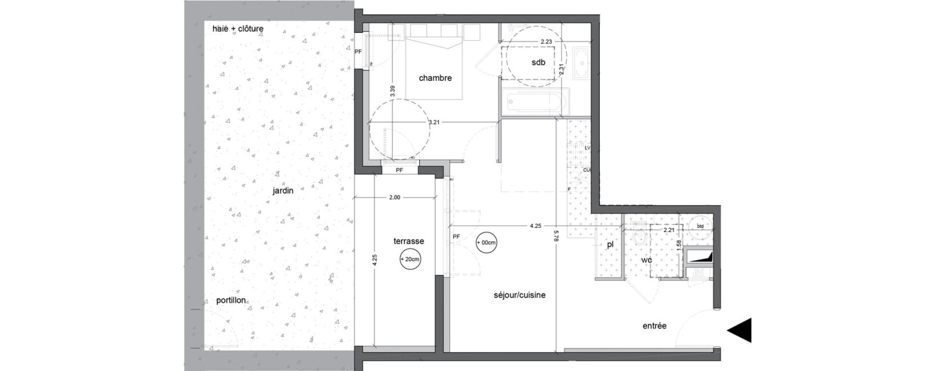 Appartement T2 de 44,05 m2 &agrave; Saint-Nazaire Ville &egrave;s martin