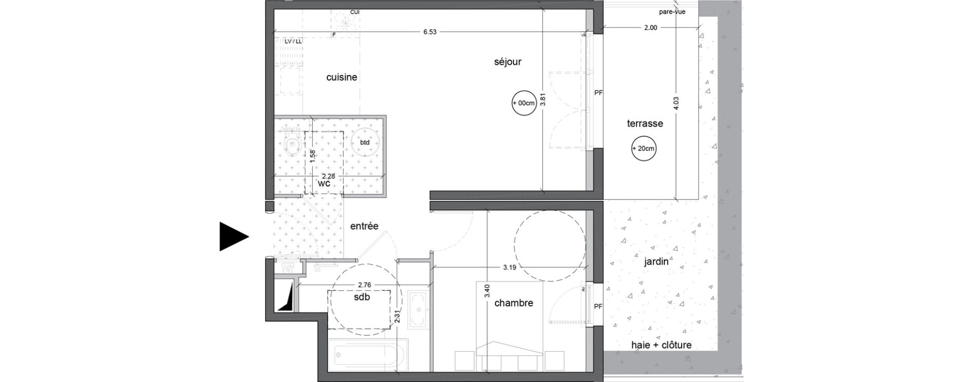 Appartement T2 de 45,33 m2 &agrave; Saint-Nazaire Ville &egrave;s martin