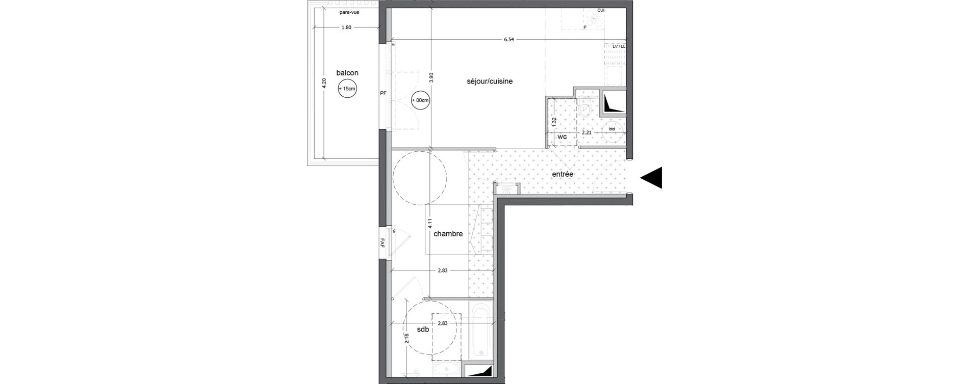 Appartement T2 de 46,14 m2 &agrave; Saint-Nazaire Ville &egrave;s martin