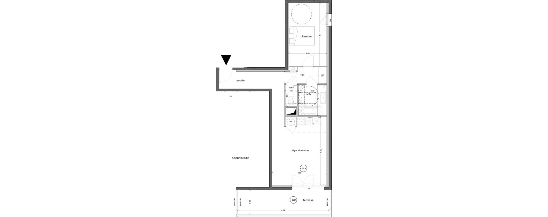 Appartement T2 de 51,48 m2 &agrave; Saint-Nazaire Ville &egrave;s martin