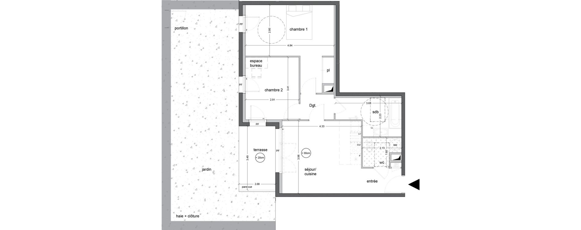 Appartement T3 de 58,74 m2 &agrave; Saint-Nazaire Ville &egrave;s martin