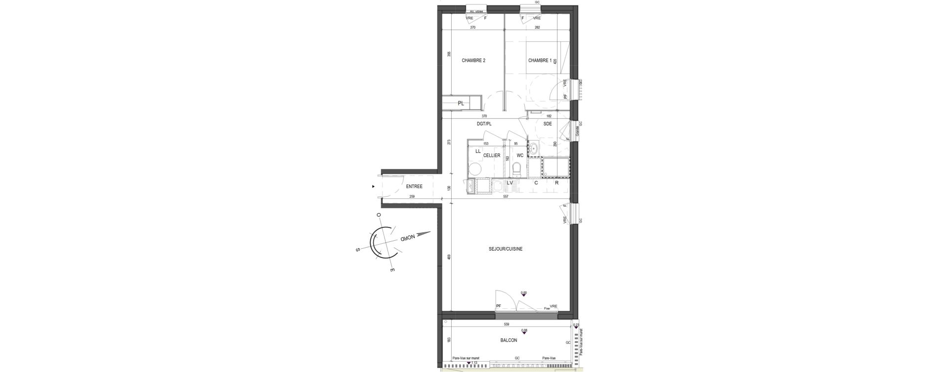 Appartement T3 de 73,15 m2 &agrave; Saint-Philbert-De-Grand-Lieu Centre