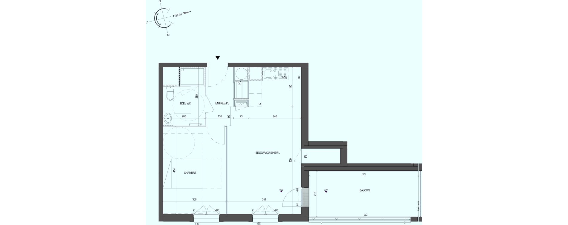 Appartement T2 de 45,05 m2 &agrave; Saint-Philbert-De-Grand-Lieu Centre