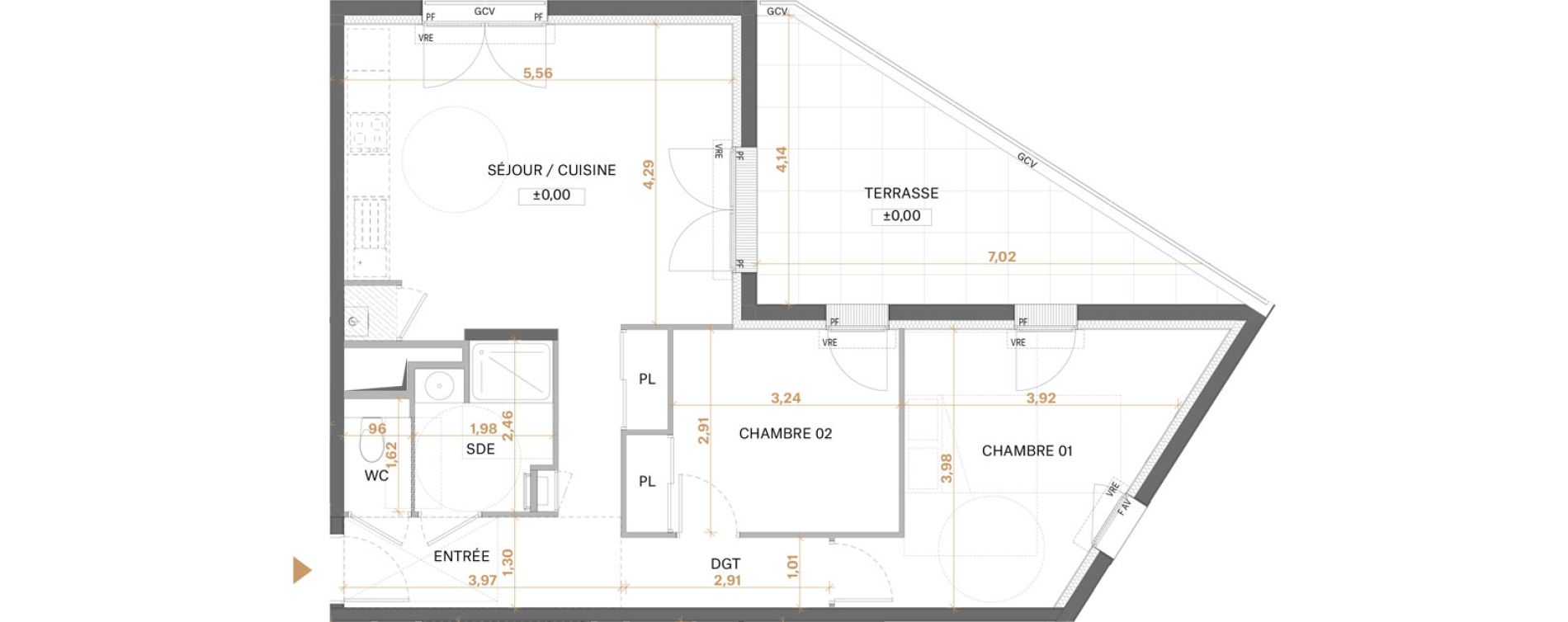 Appartement T3 de 65,92 m2 &agrave; Saint-S&eacute;bastien-Sur-Loire Centre